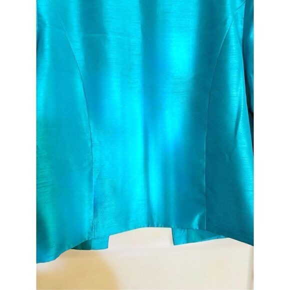 Dressbarn Women’s Size Large Turquoise Open Front Blazer Business Casual GUC - Picture 6 of 13